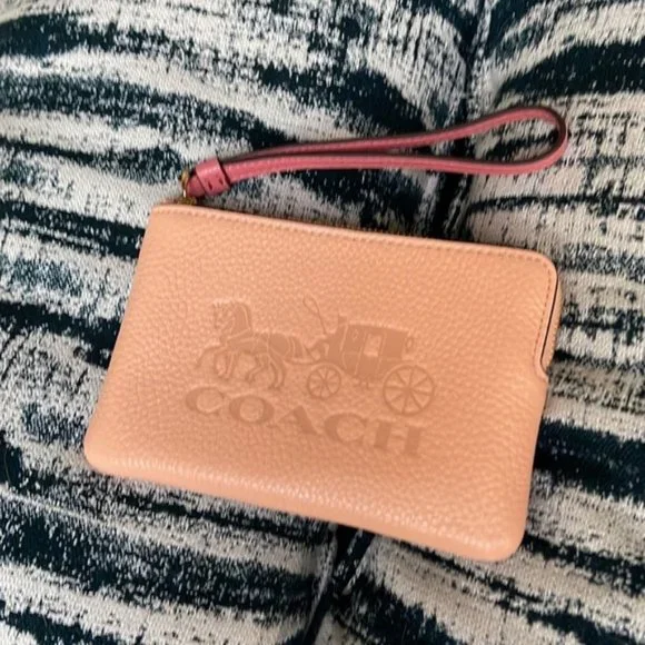 Coach Corner Zip Wristlet In Colorblock With Horse And Carriage - Picture 14 of 16
